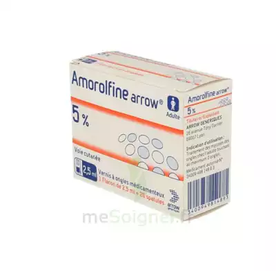 Amorolfine Arrow 5 % V Ongles Médicamenteux 1fl/2,5ml+20spat à Poitiers